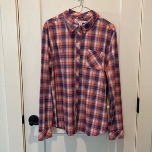 Southern Tide Women Button Down Blouse. ‎ Pink/Blue/White Plaid.  XL.